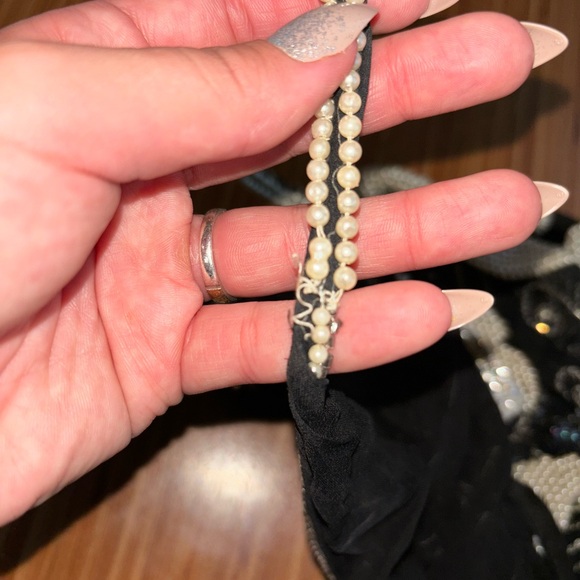 Vintage beaded and sequined silk gown maxi dress - Picture 9 of 10